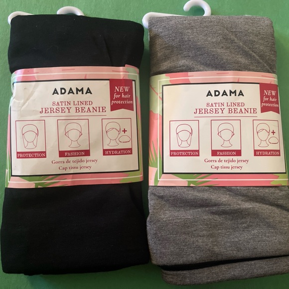 Adam Satin Lined Jersey Beanie - Black and Gray - Picture 1 of 4